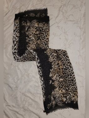 ​Roberto Cavalli Celestial Leopard All Seeing Eye Modal Wrap Scarf OS